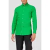 Opposuits Evergreen Solid Cotton Blend Button-up Shirt In Green