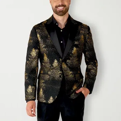 Opposuits Festive Forest Mens Slim Fit Blazer In Black