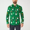 Opposuits Festive Mens Long Sleeve Dress Shirt In Green