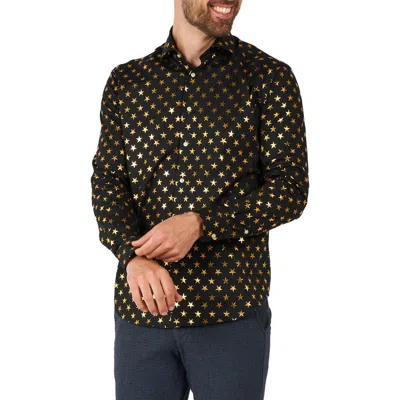 Opposuits Foil Star Dress Shirt In Black