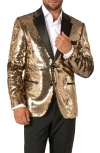 Opposuits Groovy Gold Sequin Dinner Jacket In Gold
