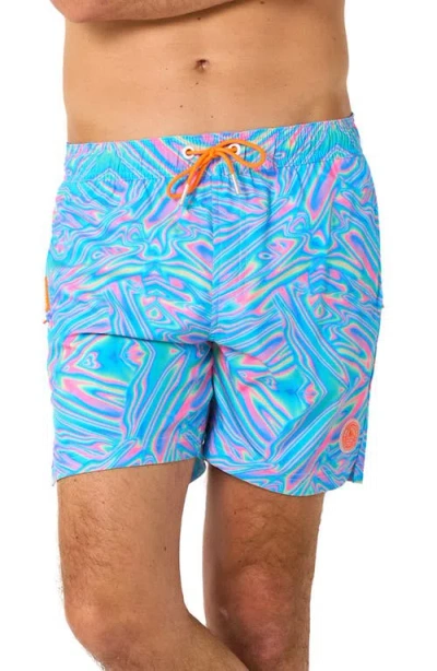 Opposuits Kids'  Holoperfect Hero Stretch Swim Trunks In Blue