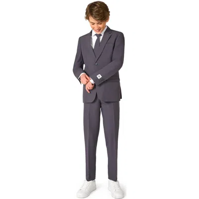 Opposuits Kids' Charcool Two-piece Suit & Tie Set In Grey