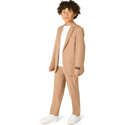 Opposuits Kids' Daily Dark Sand Stretch Suit In Beige