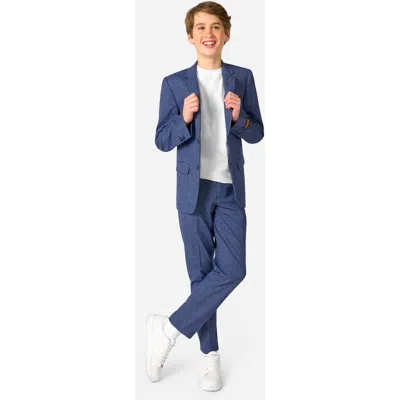 Opposuits Kids' Daily Navy Houndstooth Check Stretch Suit In Blue