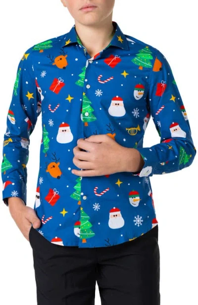 Opposuits Kids' Festivity Blue Long Sleeve Dress Shirt