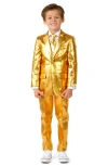 Opposuits Kids' Groovy Golden Metallic Two-piece Suit & Tie In Gold