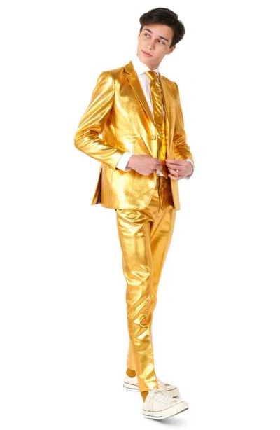 Opposuits Kids' Groovy Golden Metallic Two-piece Suit & Tie