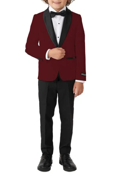 Opposuits Kids' Hot Burgundy Two-piece Tuxedo Suit With Bow Tie In Red
