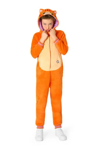 Opposuits Kids' Orange Cat One Piece Hooded Jumpsuit