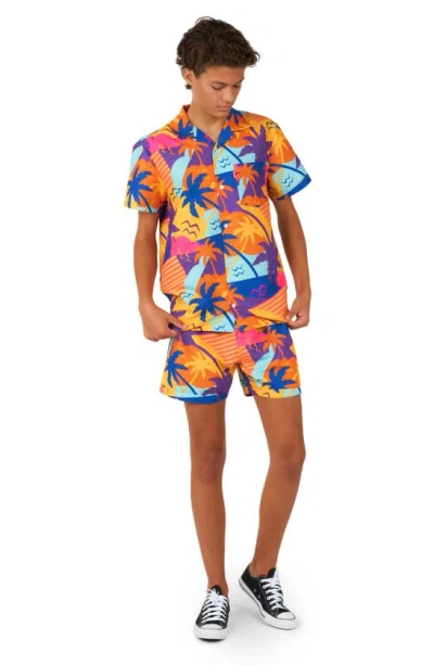Opposuits Kids' Palm Power Camp Shirt & Shorts Set In Miscellaneous