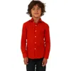 Opposuits Kids' Red Devil Button-up Shirt In Dark Red
