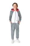 Opposuits Kids' Shark One Piece Hooded Jumpsuit In Gray