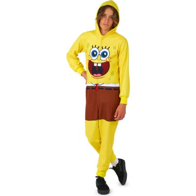 Opposuits Kids' Sponge Bob® One-piece Hooded Jumpsuit In Yellow