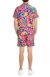 Opposuits Leopard Spot Camp Shirt & Drawstring Shorts Set In Pink