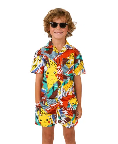 Opposuits Kids' Little Boys 2 Pc Summer Pikachu Shirt And Shorts Set In Miscellaneous
