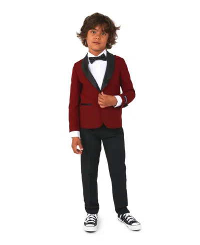 Opposuits Kids' Little Boys Hot Burgundy Suit, Pant And Tie, 3-piece Set In Red