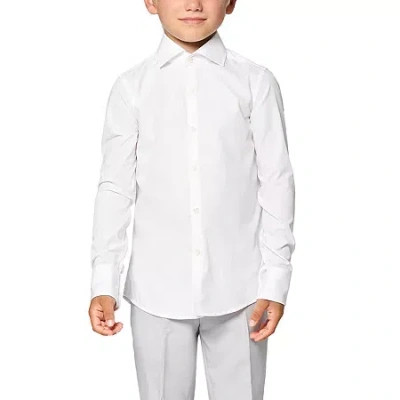 Opposuits Kids' Little Boys Spread Collar Long Sleeve Dress Shirt In White