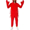 Opposuits Lobster Hooded Fleece Costume Jumpsuit In Red