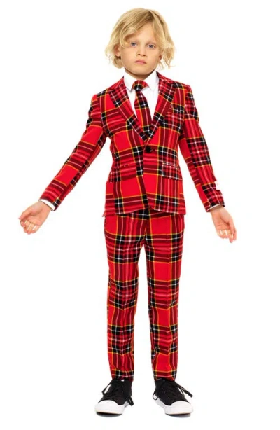 Opposuits Kids'  Lumberjack Two-piece Suit With Tie In Red