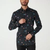 Opposuits Mens Pacman Long Sleeve Dress Shirt In Black