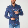 Opposuits Mens Pacman Long Sleeve Dress Shirt In Blue