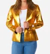 Opposuits Metallic Crop Jacket In Gold In Gold