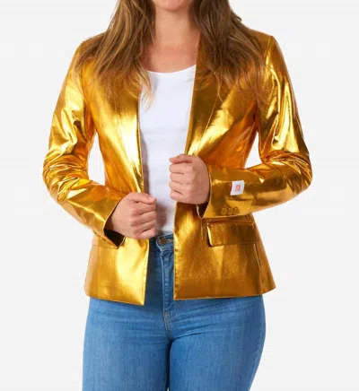 Opposuits Metallic Crop Jacket In Gold