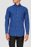 Opposuits Navy Royale Modern Tailored Fit Wrinkle Resistant Button-up Shirt In Blue