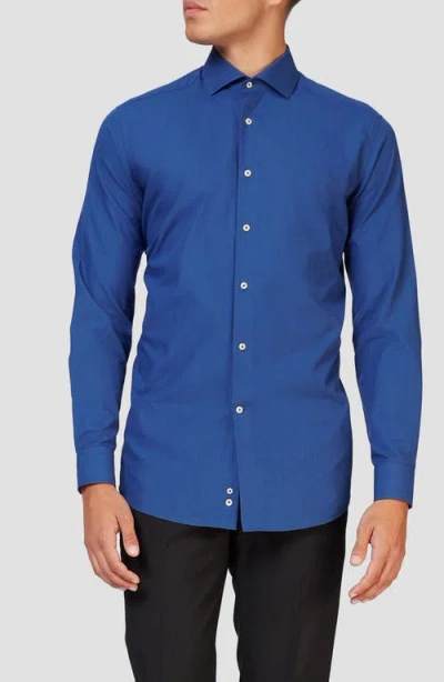 OPPOSUITS OPPOSUITS NAVY ROYALE MODERN TAILORED FIT WRINKLE RESISTANT BUTTON-UP SHIRT
