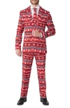 Opposuits 'winter Wonderland' Trim Fit Two-piece Suit With Tie In Red