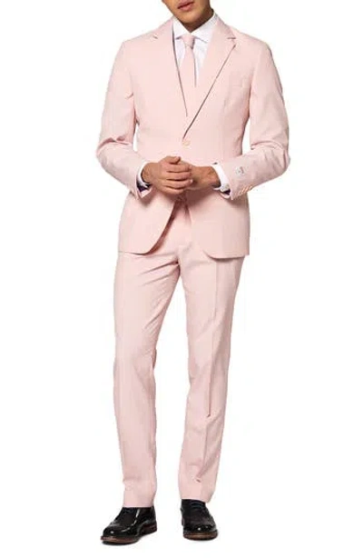 OPPOSUITS OPPOSUITS PINK BLUSH SLIM FIT TWO-PIECE SUIT & TIE SET