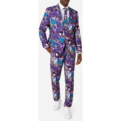Opposuits Pokémon Ghost Types Slim Fit Two-piece Suit & Tie Set In Purple