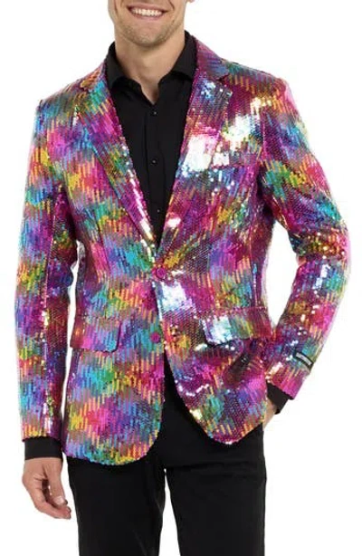 Opposuits Rainbow Sequin Sport Coat In Multi Color