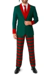 Opposuits Santa's Elf Trim Fit Suit, Tie & Hat Set In Green