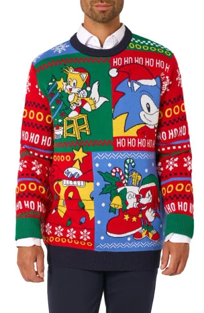Opposuits Sonic Christmas Cotton Blend Sweater In Red
