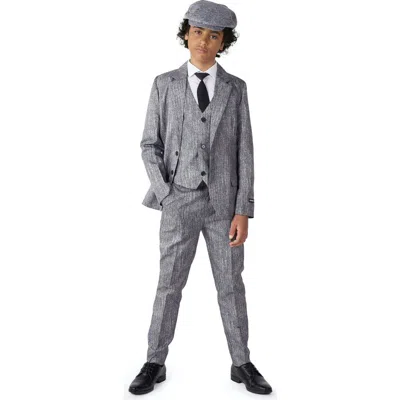 Opposuits Kids'  Suitmeister '20s Three-piece Suit With Tie & Hat In Grey