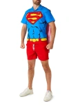 Opposuits Superman Camp Shirt, Shorts & Removable Cape Set In Red