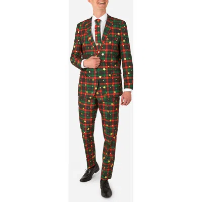 Opposuits Tartan Tidings Slim Fit Plaid Two-piece Suit & Tie Set In Multi