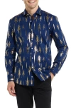 Opposuits Terrific Tree Mens Long Sleeve Dress Shirt In Blue