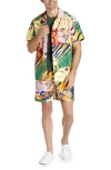 Opposuits Tropic Thrill Camp Shirt & Drawstring Shorts Set In Yellow Multi