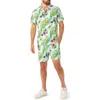 Opposuits Tropical Beers Button-up Shirt & Drawstring Shorts Set In Blue