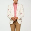 Opposuits Tropical Embroidered Mens Slim Fit Blazer In White