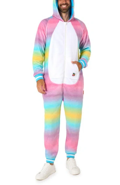 Opposuits Unicorn Hooded Fleece Costume Jumpsuit In Multi