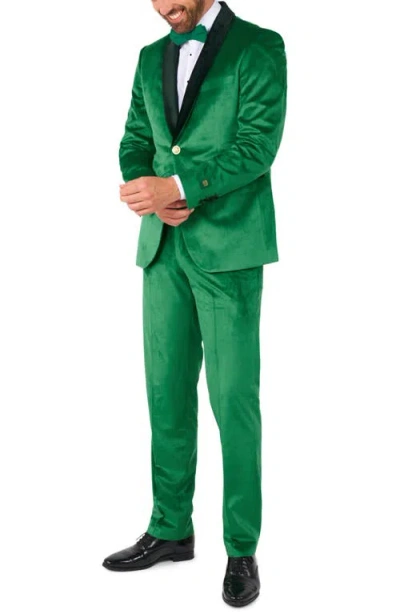 Opposuits Velvet Verdant Shawl Collar Tuxedo & Bow Tie In Green