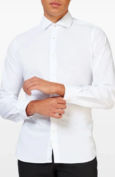 OPPOSUITS OPPOSUITS WHITE KNIGHT MODERN TAILORED FIT WRINKLE RESISTANT BUTTON-UP SHIRT