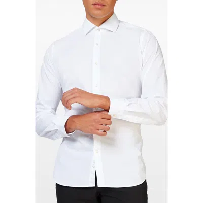 OPPOSUITS OPPOSUITS WHITE KNIGHT MODERN TAILORED FIT WRINKLE RESISTANT BUTTON-UP SHIRT