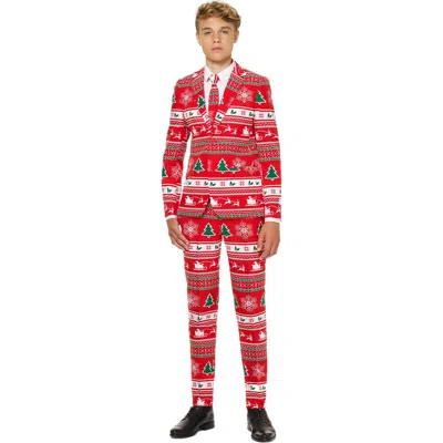 Opposuits Kids'  Winter Wonderland Two-piece Suit With Tie In Pink