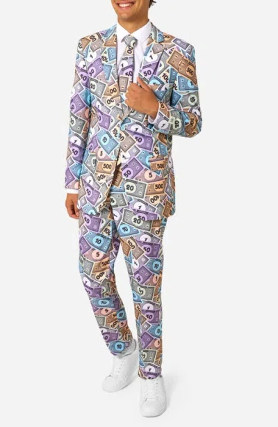 Opposuits X Monopoly Slim Fit Two-piece Suit & Tie Set In Multi