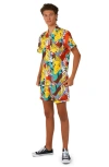 OPPOSUITS X POKÉMON KIDS' PIKA PIKACHU CAMP SHIRT & SHORTS SET